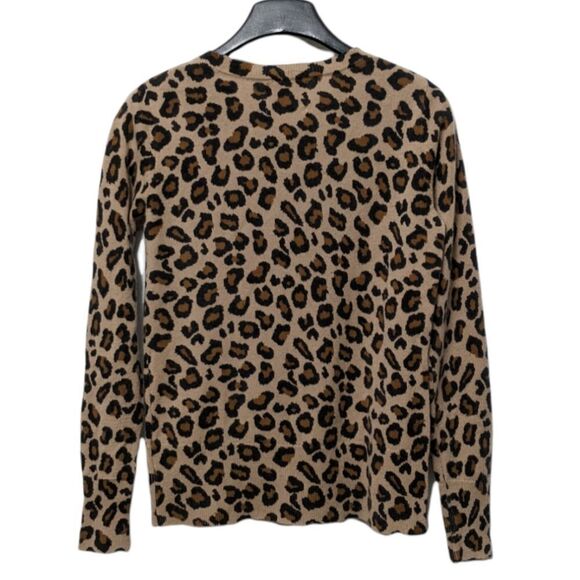 CYNTHIA ROWLEY Animal Print Cashmere Pullover Sweater S - Picture 4 of 6